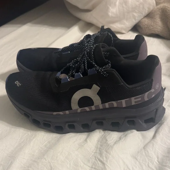 On Running Black and Blue Athletic Shoes - Picture 3 of 4